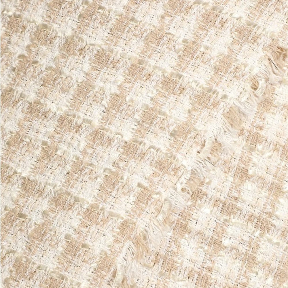 Lulus Preppy Reputation Ivory Plaid Tweed Faux-Wrap Mini Skirt - Picture 5 of 5